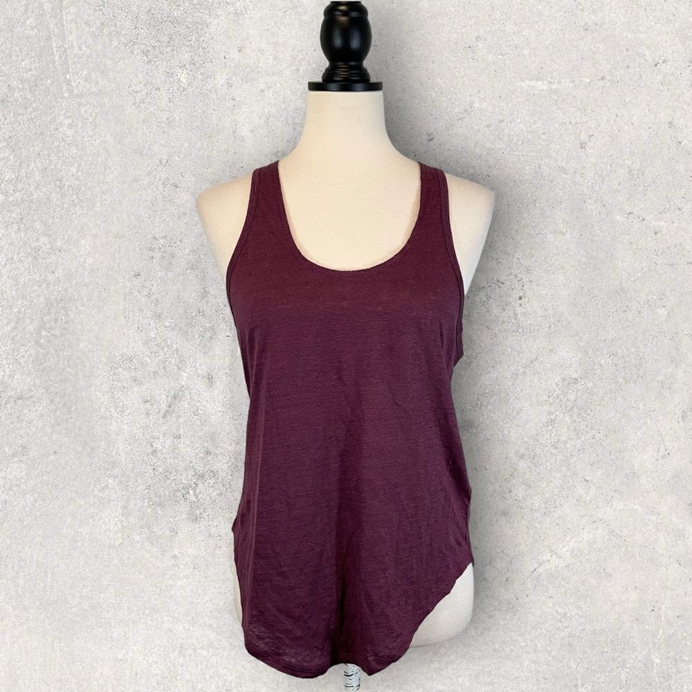 NWT Tavik Purple Linen Tank Top Sleeveless Racerback, Size S